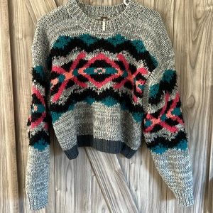 Free People Cropped Chunky Knit  Sweater size small